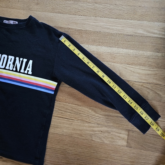 Mulberry and Grand California Rainbow Graphic Black Sweatshirt Womens Size Small - Picture 7 of 12